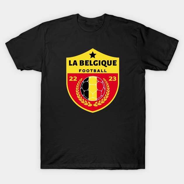 La Belgique Football T-Shirt by footballomatic